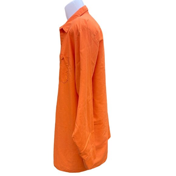 3 Red Kap Mens XXL Long Sleeve Orange Work Shirt Cotton Dual Chest Pockets - Picture 6 of 13
